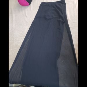 Black Maxi Skirt W/ Slits womens size XS